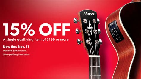 Try this Guitar Center Offer for 40% off Select Deals this Cyber Week. Slash 10% off Fender Deals. Guitar Center Coupon: $5 off on your total qualifying order. Get Your Guitar Center Coupon for February 2024 Now and Start Saving Big! 62% Off Your Order + Many More Promotions - Don't Miss out on the Best Deals.
